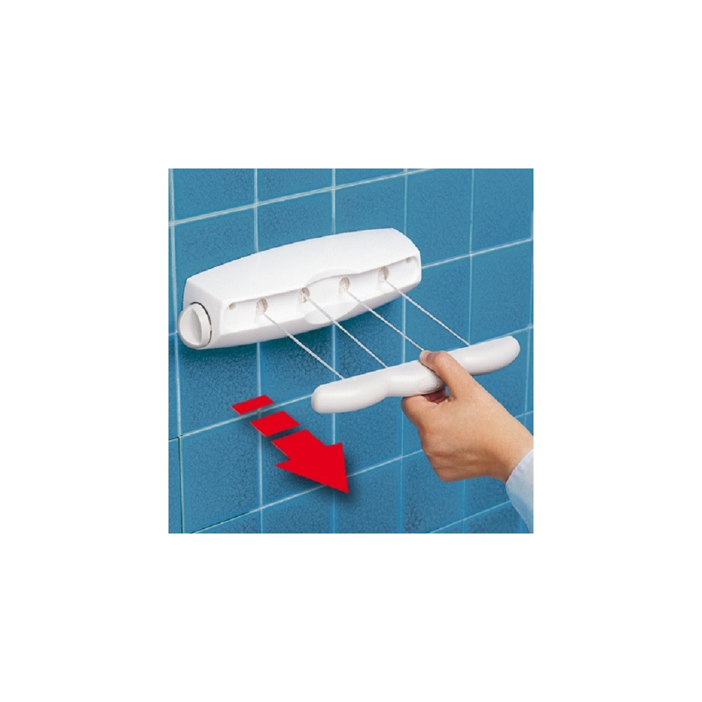 STENDIBIANCHERIA BUCATO DA PARETE CON FILI A SCOMPARSA GIMI "ROTOR 4"