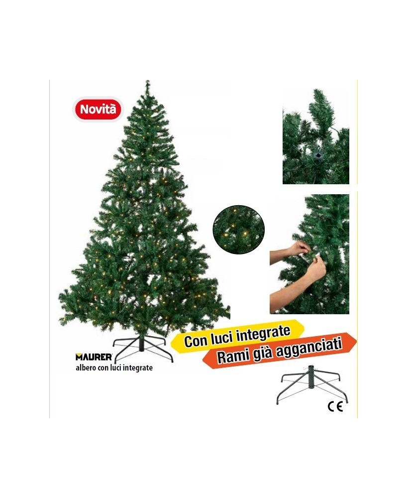 ALBERO DI NATALE MAURER con LUCI INTEGRATE CM 180