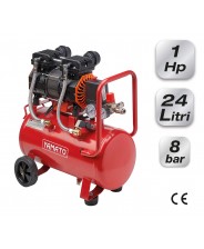 COMPRESSORE ARIA OILLESS CARRELLATO SILENZIATO YAMATO 24 litri