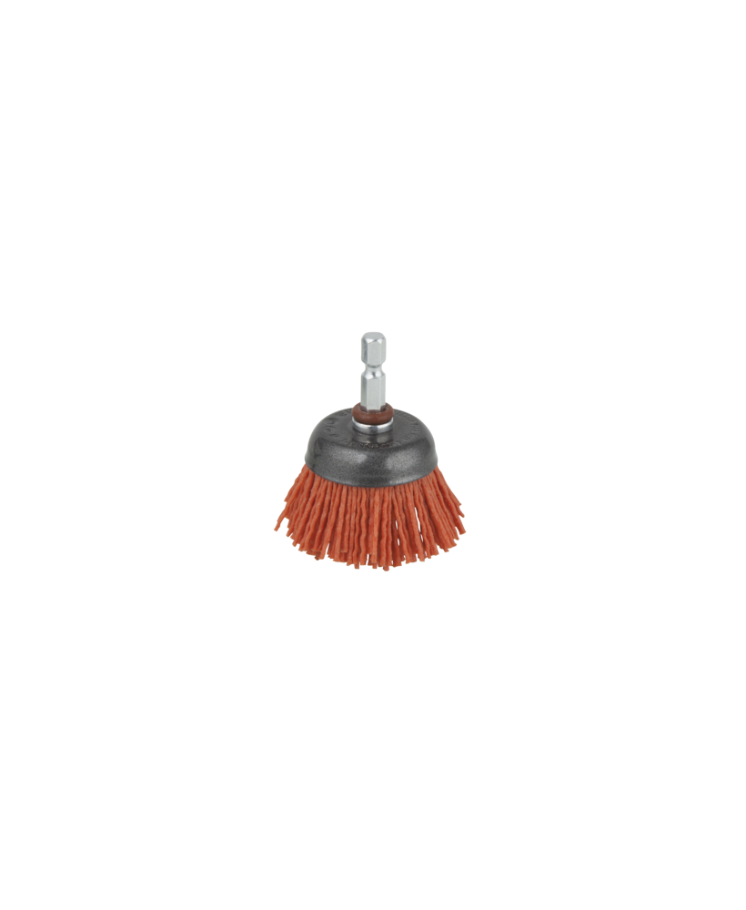 SPAZZOLA A TAZZA NYLON PER TRAPANO WOLFCRAFT PER LUCIDARE E RIMUOVERE RUGGINE