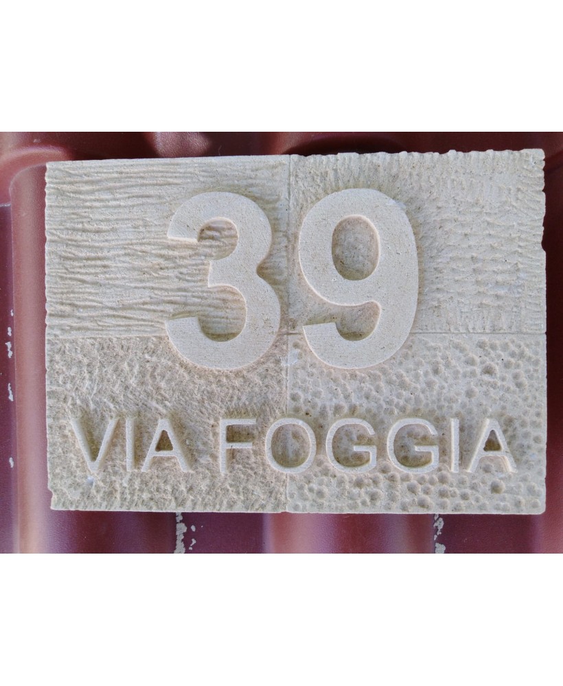 NUMERI CIVICI PIETRA LECCESE mod. MULTIPLO cm 18x13