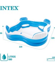 INTEX PISCINA GONFIABILE POLTRONA CENTRO NUOTO FAMILY 229X229X66 h art. 56475