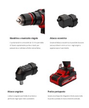 EINHELL TRAPANO AVVITATORE CON MANDRINI VARI A BATTERIA TE-CD 18/45
