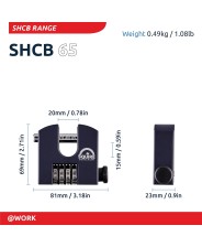 SQUIRE LUCCHETTO ULTRA-RESISTENTE A COMBINAZIONE DA 65 mm art. SHCB65