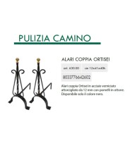 COPPIA ALARI PER CAMINO CAMINETTO MODELLO ORTISEI art. 630 cm 15x41x40h