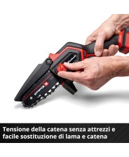 EINHELL Potatore a catena a batteria GE-PS 18/15 Li Bag Kit art. 4600043