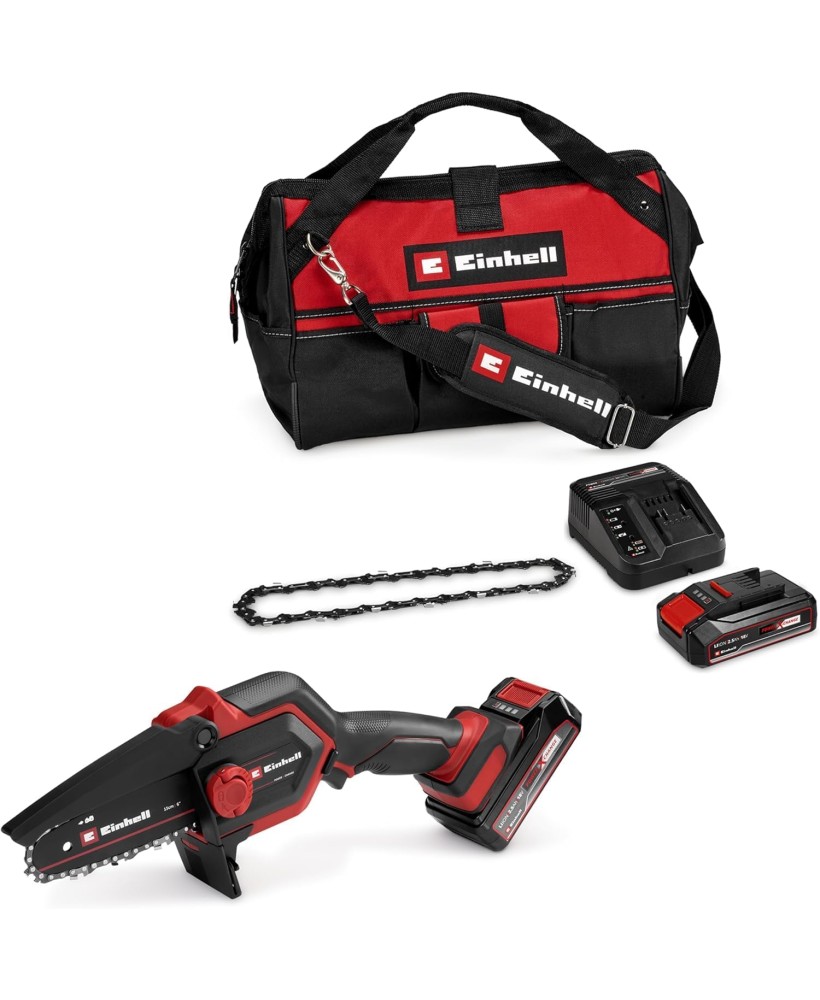 EINHELL Potatore a catena a batteria GE-PS 18/15 Li Bag Kit art. 4600043