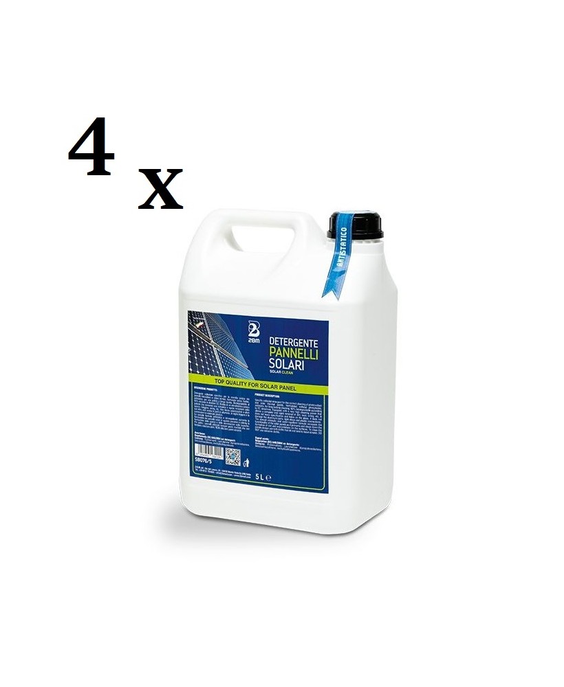 4 pezzi 2BM Detergente per pannelli solari fotovoltaici conf. 5 litri Solar Clean