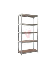 Utilia KIT SCAFFALE IN METALLO ZINCATO E MDF cm. 90x45x200 h