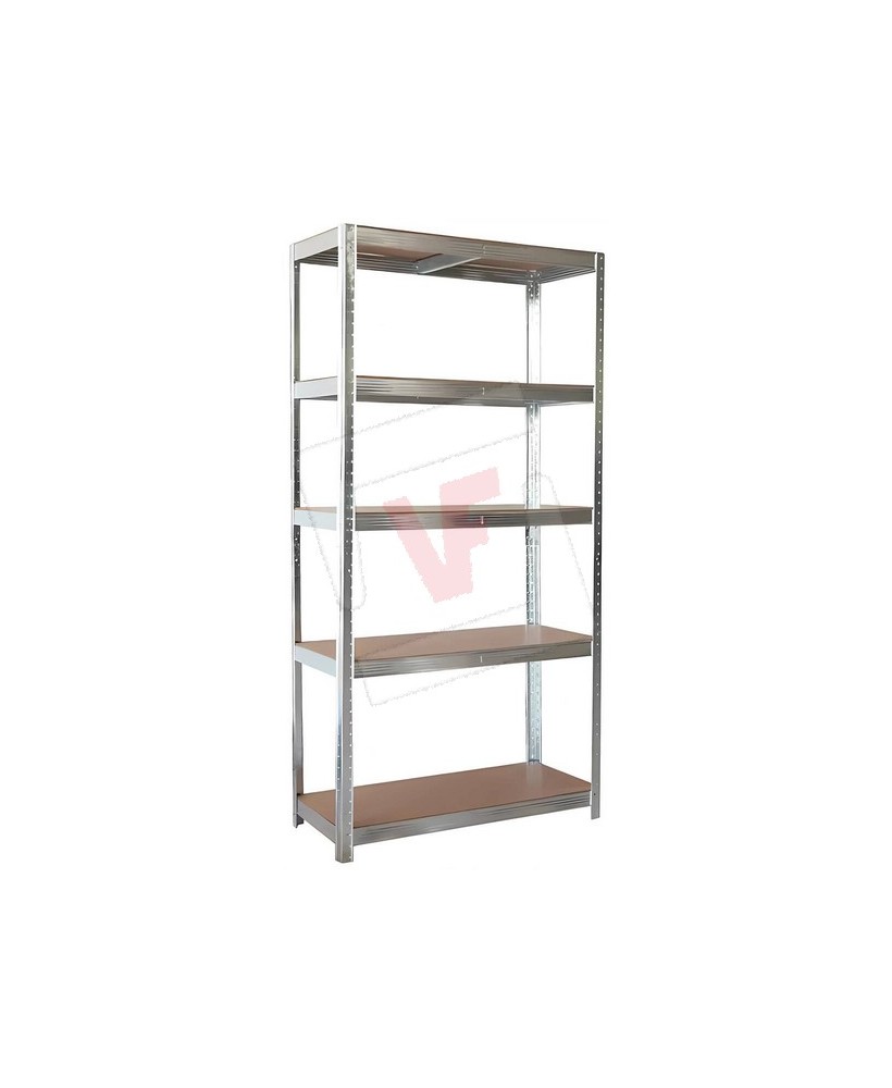 Utilia KIT SCAFFALE IN METALLO ZINCATO E MDF cm. 90x45x200 h