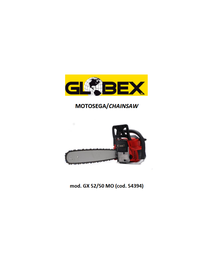 Globex MOTOSEGA GX 52/50 MO cc. 52 - kW 1,6 Barra 50 cm. art. 54394