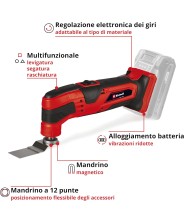 MULTIFUNZIONE A BATTERIA EINHELL TC-MG 18 Li-Solo - NO BATTERIA