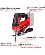 SEGHETTO ALTERNATIVO PENDOLARE A BATTERIA EINHELL TC-JS 18 Li - NO BATTERIA