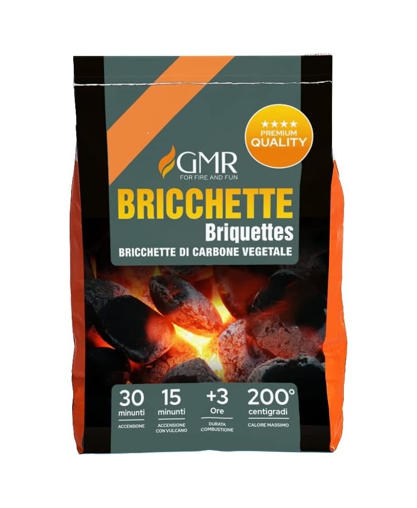 GMR BRICCHETTI BRIQUETTES DI CARBONE VEGETALE conf. kg. 5
