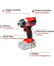 EINHELL AVVITATORE A IMPULSI A BATTERIA - art. TP-CW 18 Li Brushless - NO BATTERIA
