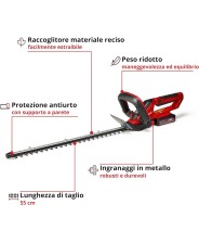 TAGLIASIEPI A BATTERIA EINHELL art. GC-CH 1855/1 Li Kit (1x2,5 Ah)