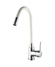 Utilia MISCELATORE LAVELLO A CANNA ALTA FLESSIBILE col. Bianco art. 49822