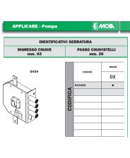 SERRATURA DI SICUREZZA G434DX - MOIA OMR SERRATURE