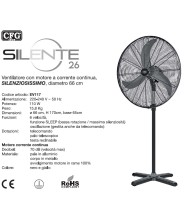 VENTILATORE A PIANTANA SILENTE 26 CON MOTORE DC art EV117