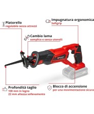 SEGA GATTUCCIO A BATTERIA EINHELL cod. 4326300 - art. TE-AP 18 Li - NO BATTERIA