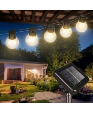 Suprema catena Luminosa Esterno Solare 10m 40 Luci LED Sensore Crepuscolare Giochi di Luce USB-C IP45