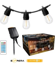 Suprema catena Luminosa Esterno Solare 5m 10 Luci LED Sensore Crepuscolare USB-C IP44