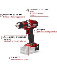 EINHELL Trapano a batteria TE-CD 18/40 Li-Solo art. 4513925