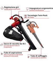ASPIRATORE PER FOGLIE A BATTERIA EINHELL GE-CL 36/230 Li E -Solo art. 3433630