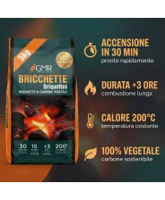 GMR BRICCHETTI BRIQUETTES DI CARBONE VEGETALE conf. kg. 5