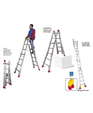SCALA ALLUMINIO TELESCOPICA FARAONE mod. SUPER TELES T4S 8 + 8