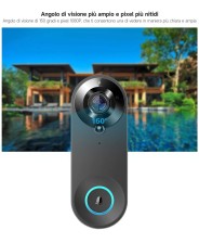 CAMPANELLO SMART WIRELESS VITEL 150° con SENSORE