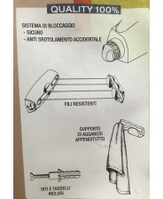STENDIBIANCHERIA BUCATO DA PARETE CON FILI A SCOMPARSA GIMI "ROTOR 4"