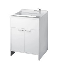 MOBILE LAVATOIO A 2 ANTE NEGRARI IN PVC BIANCO art. 9002K