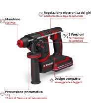 TASSELLATORE A BATTERIA TP-HD 18/17-C Li BL +5 (3.0Ah) EINHELL 18V